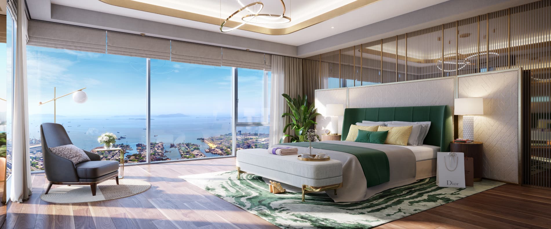 Piramal Aranya's Arav Tower, the tallest in Byculla and one of the tallest residential structures in India, master bedroom view.