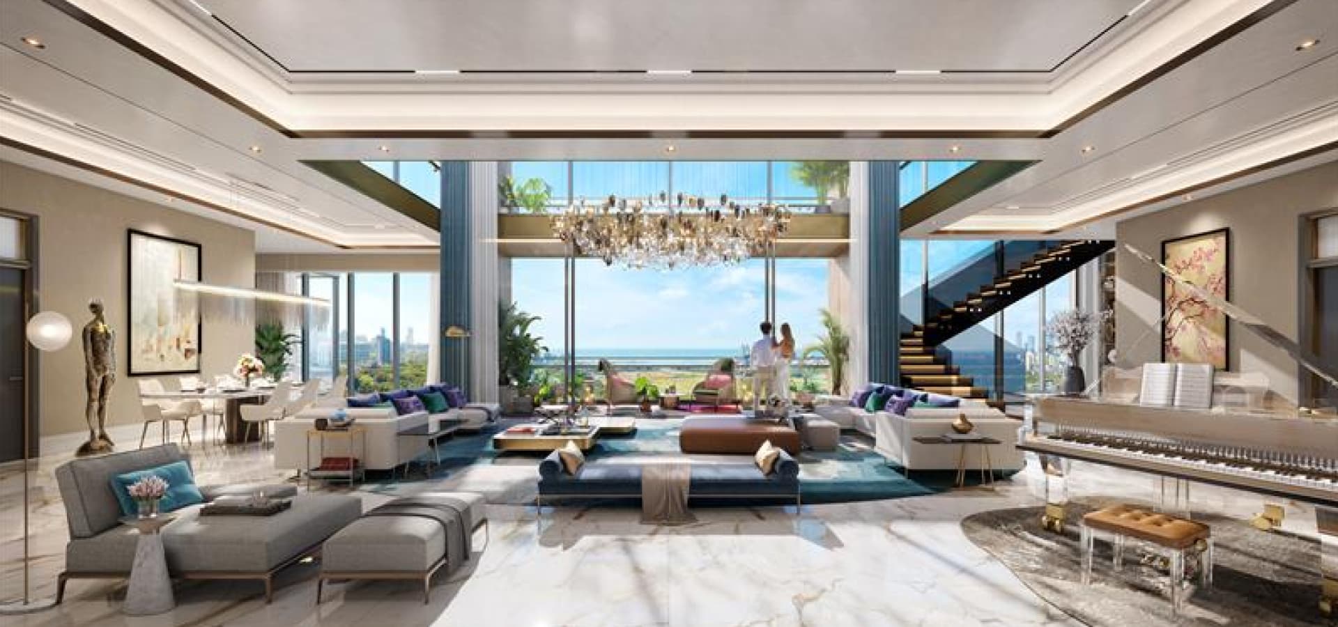 Penthouse Living Room at Piramal Mahalaxmi