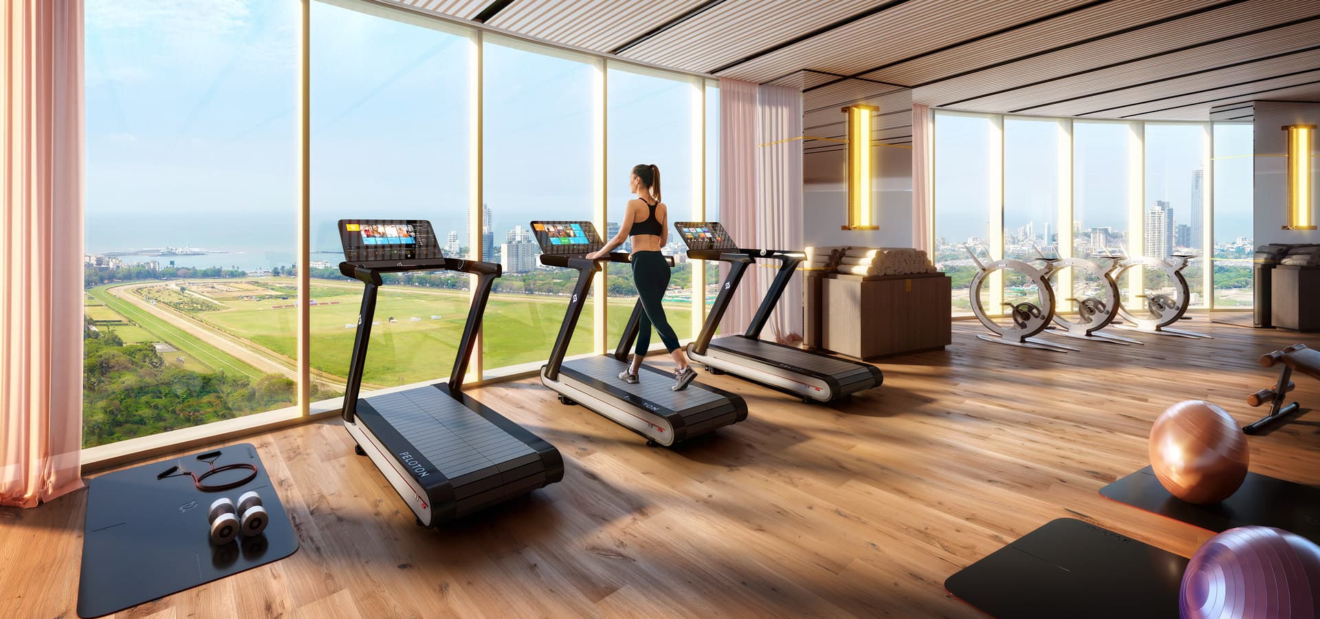Well-equipped Fitness Centre for health and wellness at Piramal Mahalaxmi