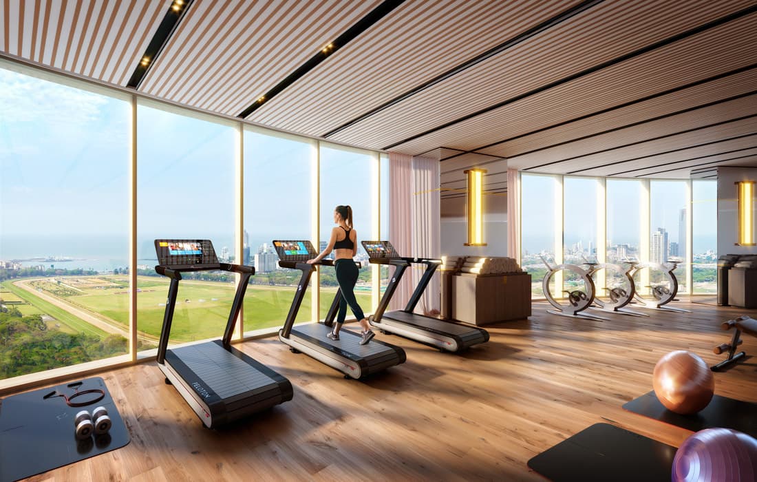 Well-equipped Fitness Centre for health and wellness at Piramal Mahalaxmi