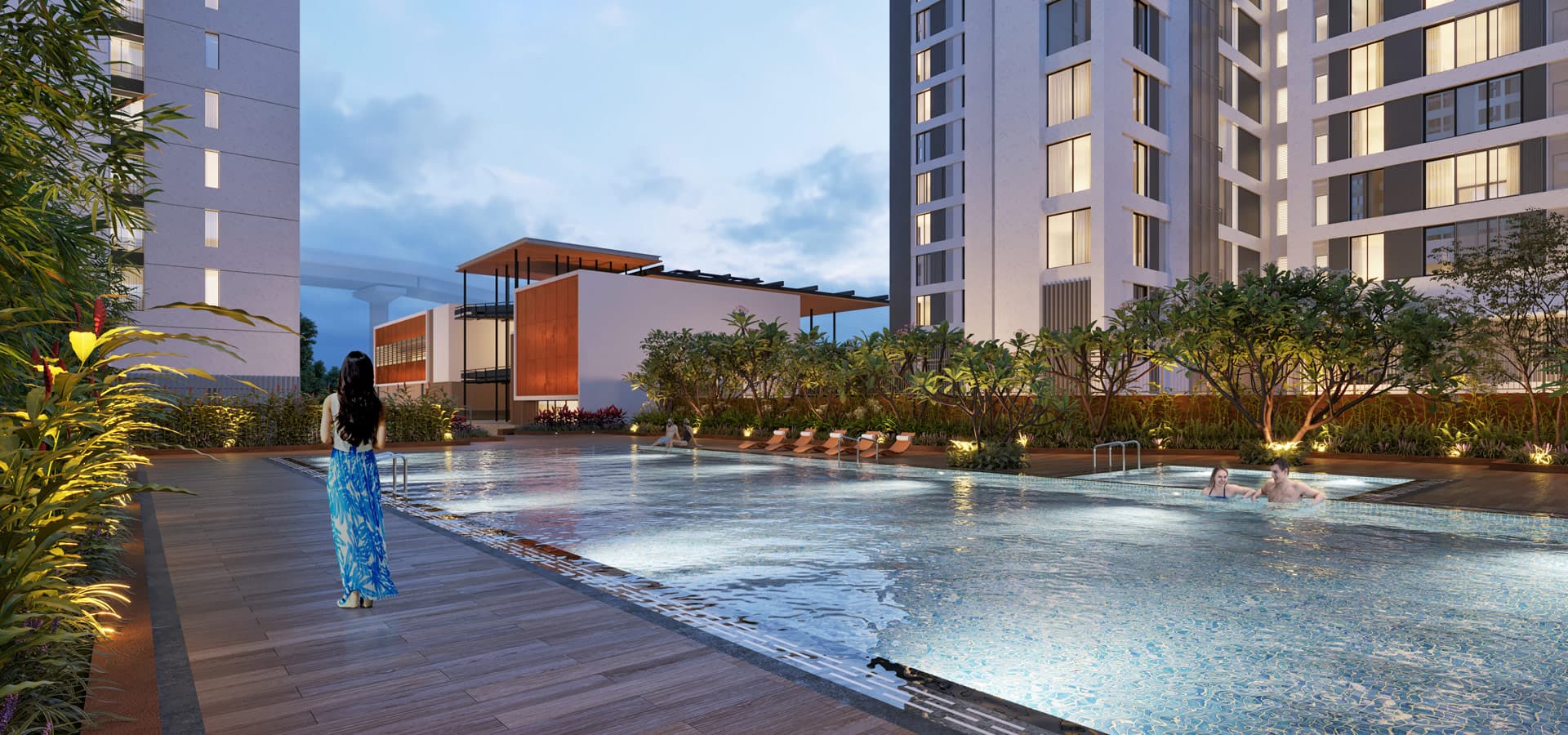 Swimming pool at Piramal Vaikunth for relaxation and fitness